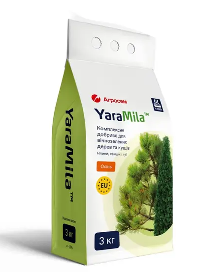 Добриво комплексне для вічнозелених дерев кущів Осінь 3кг YaraMila